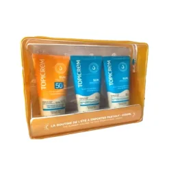 Coffret Trousse Sun Protect Lait Solaire SPF50+ + Après-Soleil + Gel Douche Réhydratant