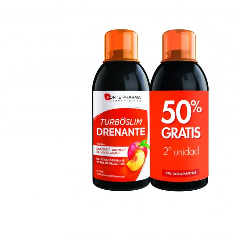 PACK TURBOSLIM DRENANTE SABOR MELOCOTÓN 500ML + 500ML