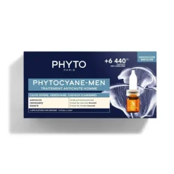 PHYTOCYANE   TRAITEMENT ANTI-CHUTE DE CHEVEUX HOMME 12 AMPOULES X3,5ML