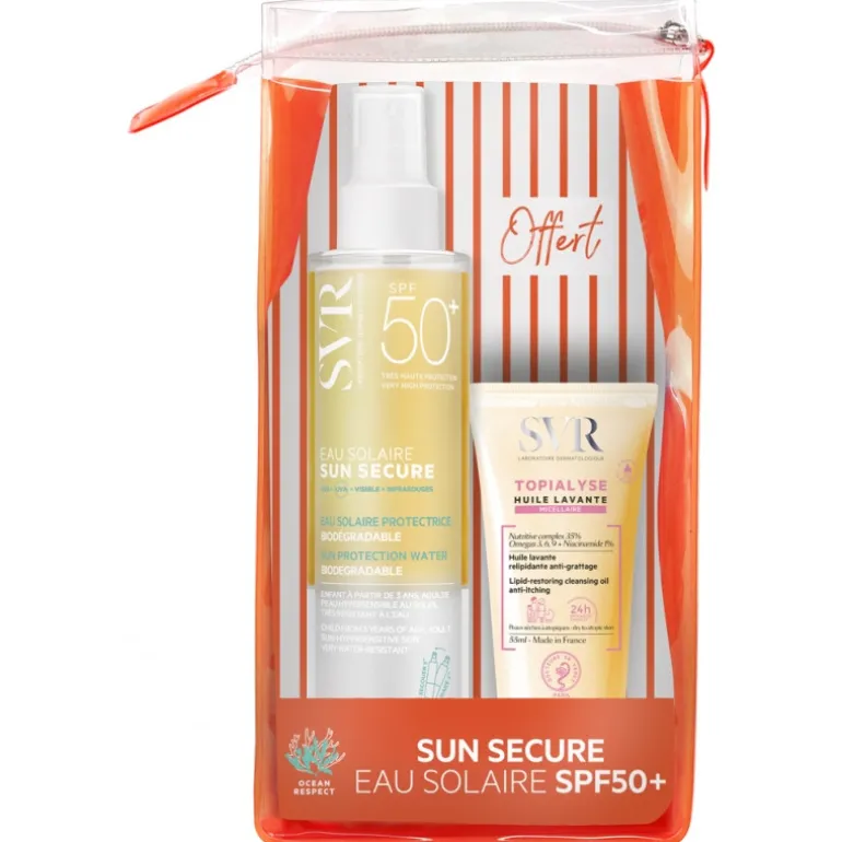 SET SUN SECURE EAU SOLAIRE SPF50+ 200ML + TOPIALYSE HUILE 55ML