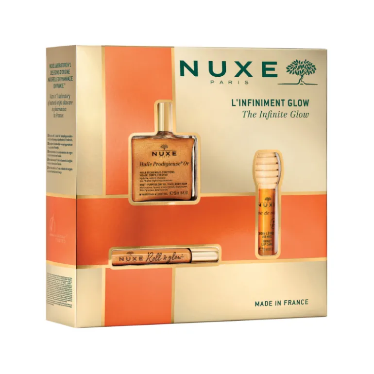 Coffret Glow infinito Huile Prodigieuse Or + Roll & Glow Huile Prodigieuse Or + Rêve de Miel