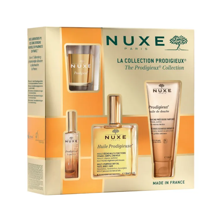 Coffret Huile Prodigieuse + Prodigieux Aceite de Ducha + Prodigieux le Parfum + Prodigieux Vela
