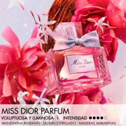 MISS DIOR PARFUMNotes florales, fruitées et boisées intenses